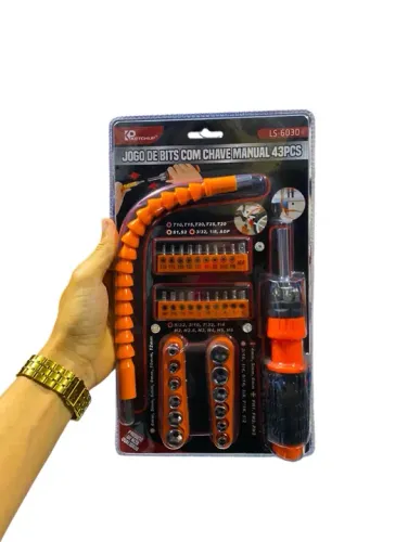 Jogo de Bits com Chave Manual 43 Peças