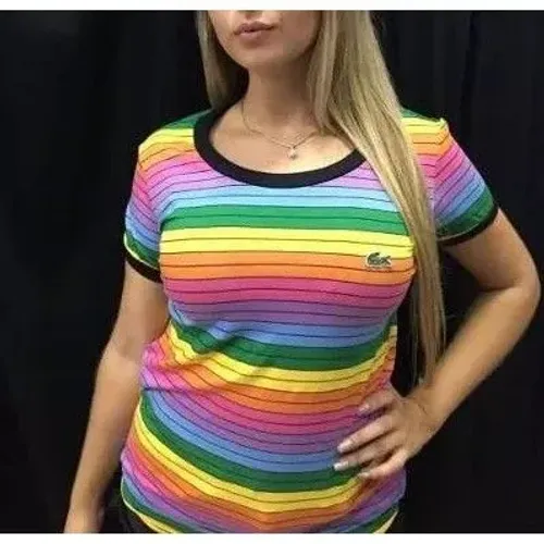 Camiseta Baby look Arco íris