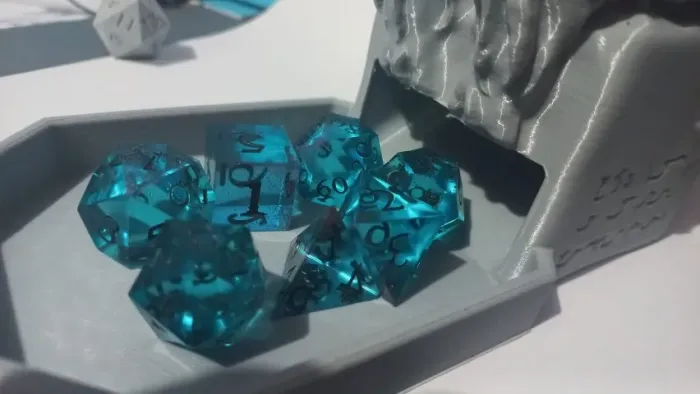 Kit dados RPG Azul Translúcido Conjunto dados RPG artesanal, Set