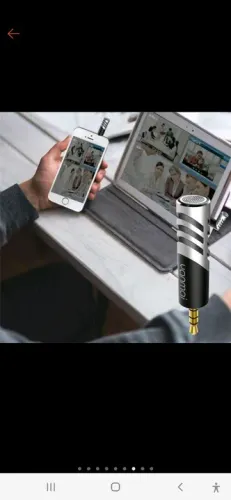 Mini Portátil K-Canção Recording R1 Microfone 3.5mm Para Iphone Ipad Android Preto