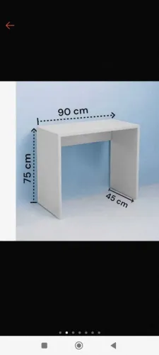 Escrivaninha Branca Compacta - 90x75x45cm