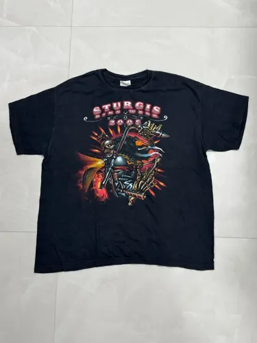 Camiseta Sturgis 2005 - Estilo Motorcyle - Tag Hanes