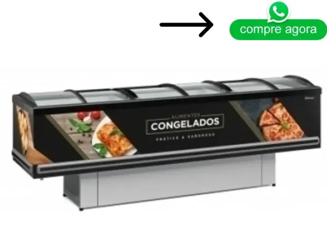 Ilha de Congelados 3M Vidro Curvo Gelopar 220v