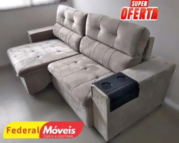 Sofá Retrátil e Reclinável 2,30m FAZEMOS ENTREGA