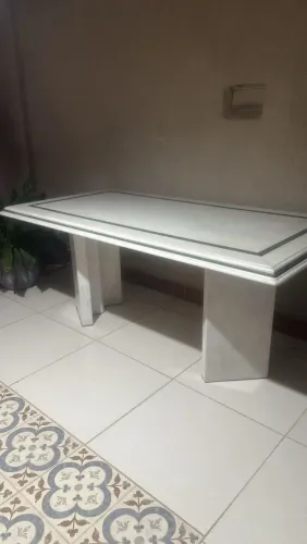 Mesa de jantar em mármore Branco Especial 