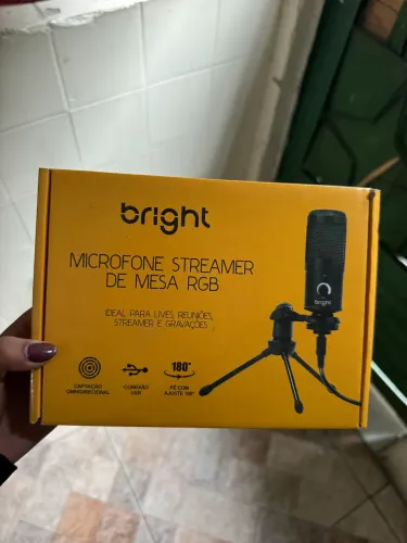 Microfone streamer de mesa RGB