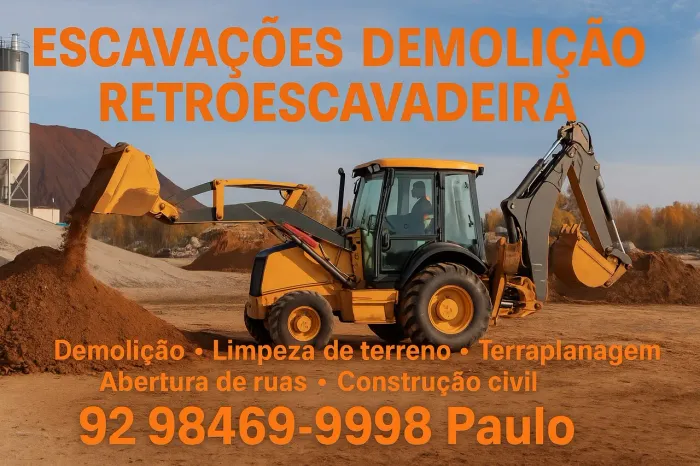 Terraplanagem (retroescavadeira e caçambas )