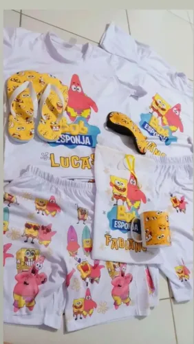 Kit Festa do Pijama infantil Bob Esponja