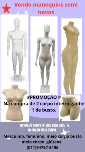 MANEQUINS SEMI NOVOS A VENDA