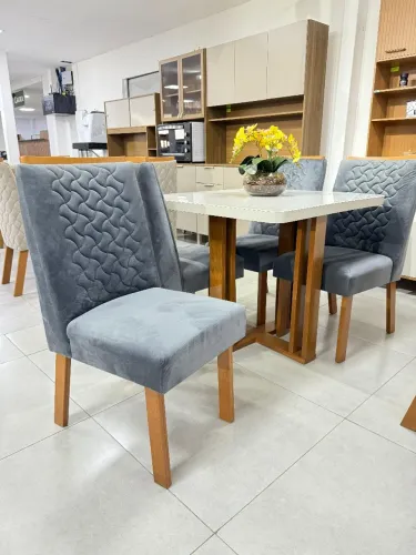 Mesa de Jantar Elegante com Cadeiras Estilosas 4 lugares