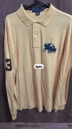 Camisa Polo Ralph Lauren Manga Longa Amarela