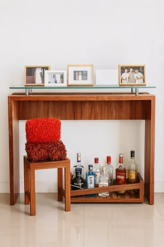 Mesa Aparadora com Suporte Inferior para Bebidas - Kit com 2 Peças