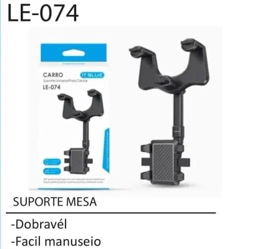 Suporte para Celular Automotivo LE-074 Retrovisor | Novo
