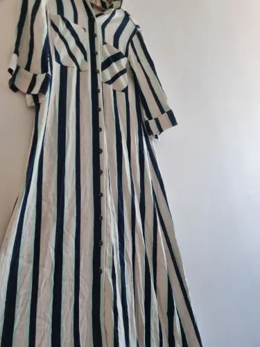 Vestido YACAMIN de LINHO NOVO listrado M