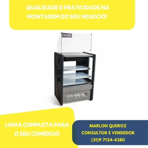 Balcão Caixa 80CM Polar com Gaveta Preto