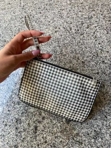 Bolsa de Mão Carteira Quadriculada Satinato 