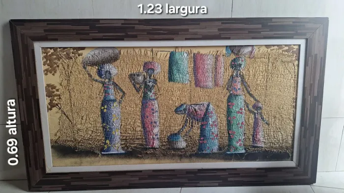 Quadro grande africanas sobre junta, pintado a mão