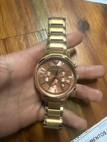 Relógio Empório Armani Original AR2452 Rosé Gold