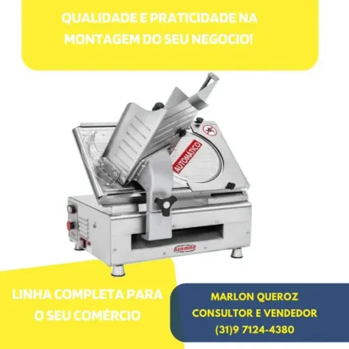 Cortador de Frios Automático Lâmina 30 Cm Inox Bermar Bivolt