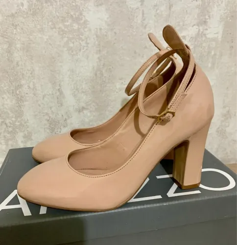 (AREZZO 34) SAPATO SCARPIN AREZZO NUDE VERNIZ