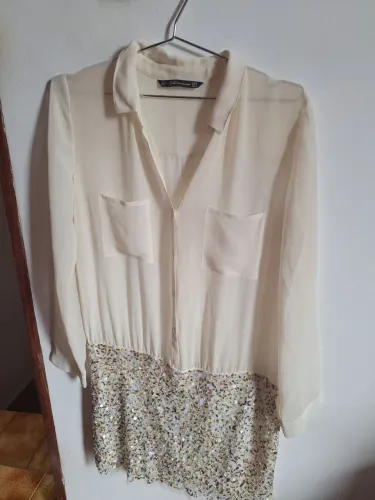 Vestido Transparente e saia de Paetê M/G 