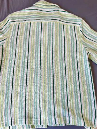 Camisa Listrada Verde e Branca P/M Zara