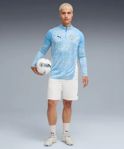 Blusa de Treino Puma Manchester City Quarter-Zip Masculina Tamanho M - Nova com Etiqueta