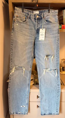 Calça Reta Zara Cintura média