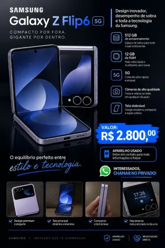 Título do anúncio: Samsung Galaxy Z Flip6
