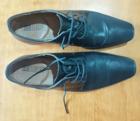 Sapato Masculino Social em Couro Preto - Tamanho 39