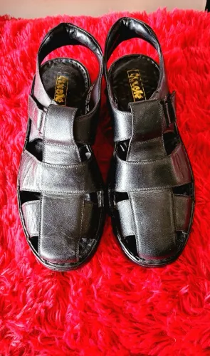 sandália masculina de couro preto número 42 da Pixolé