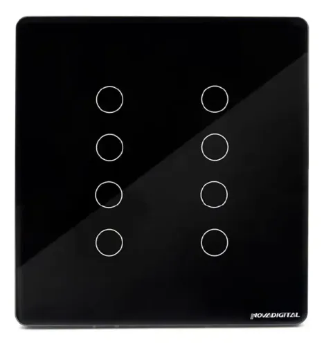 Interruptor Smart  8 Teclas Preto Wifi Novadigital