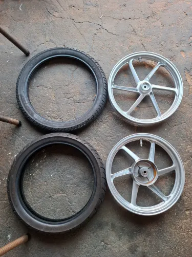 Par de Rodas Da Titan 150 Sport Original Ja Vai com pneus meia vida