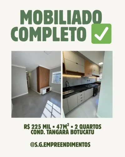 Apto MOBILIADO 2 quartos pronto pra morar - Cond. Tangará Botucatu