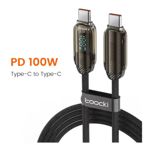 Cabo USB-C Tooki 100W com visor digital (2 metros)
