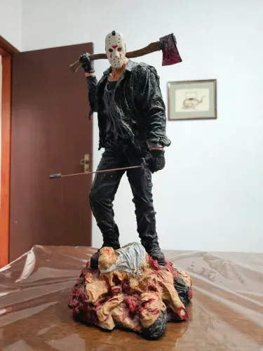 Estátua Jason Voorhees Sexta-Feira 13 Grande 39cm Em Resina - 3,4kg