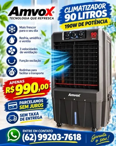 CLIMATIZADOR de ar AMVOX 90 Litros 190W 220V