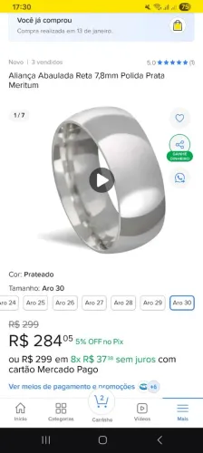 Par de alianças de prata compromisso