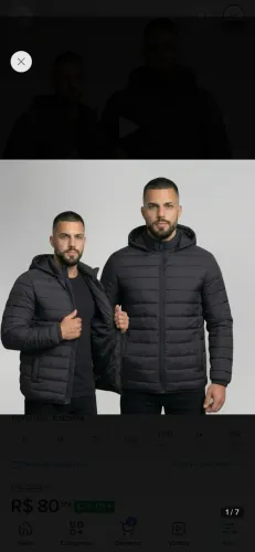 Este item é uma jaqueta masculina puffer de nylon, frequen
