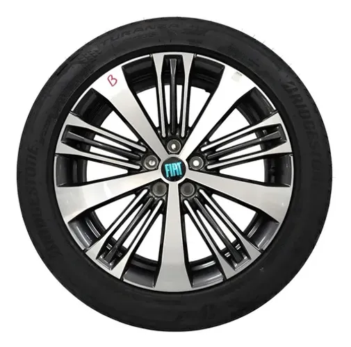 Roda C/ Pneu Fiat Fastback Audace 2025 R17 (c) Preto