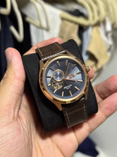 Orient 3 Star open heart azul