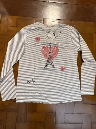 Blusa Zara Paris Bordada Tam. 13-14 Anos - Nova com Etiqueta