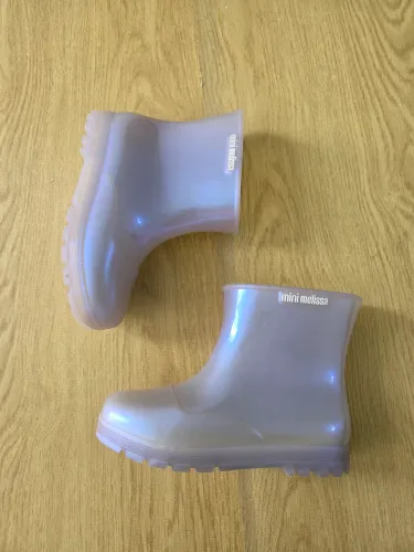 bota galocha mini melissa welly rosa 28