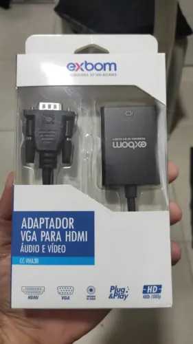 Adaptador VGA para HDMI - Áudio e Vídeo EXBOM CC-VHA30 novo na caixa