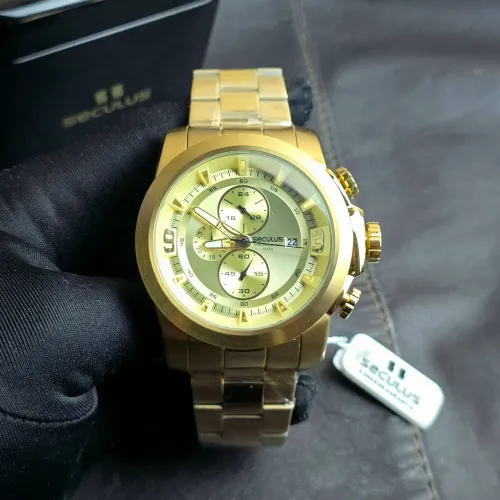 Relógio Seculus Big Golden 50mm Cronógrafo