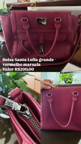 Bolsa Santa Lolla grande - vermelho marsala