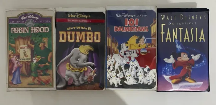 Lote 4 Fitas VHS Disney Importadas