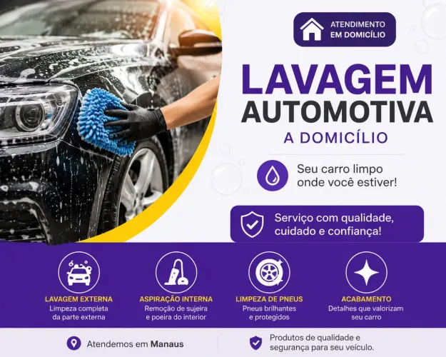 LAVAGEM AUTOMOTIVA A DOMICÍLIO 
