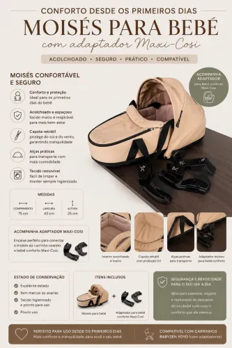 Moisés para bebê YOYO novo!