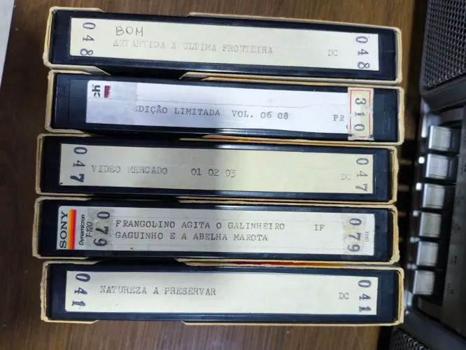 Fita Betamax Sony L500 kit 5 unidades gravadas para colecionadores
